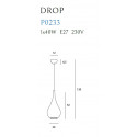 Pakabinamas šviestuvas DROP juodas - 5 - 109,76 €