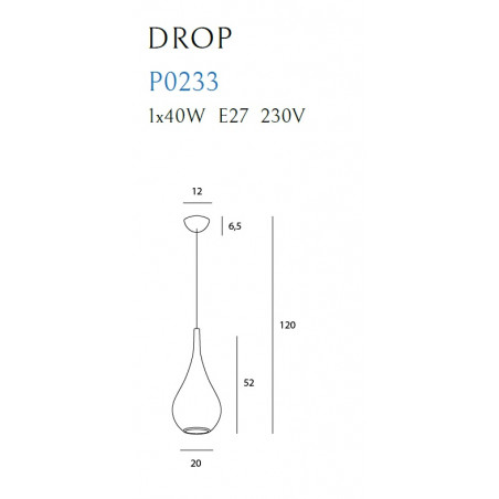 Pakabinamas šviestuvas DROP juodas - 5 - 109,76 €