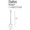 Pakabinamas šviestuvas DALLAS I juodas - 3 - 114,19 €