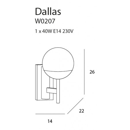 Sieninis šviestuvas DALLAS - 3 - 122,09 €