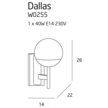 Sieninis šviestuvas DALLAS juodas - 3 - 122,09 €