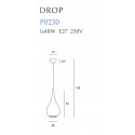 Pakabinamas šviestuvas DROP CHROM - 4 - 145,12 €