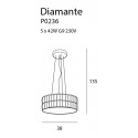 Pakabinamas šviestuvas DIAMANTE mažas 38 cm - 4 - 261,15 €