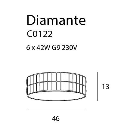 Plafonas DIAMANTE didelis 46 cm - 3 - 285,34 €