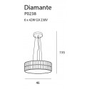 Pakabinamas šviestuvas DIAMANTE didelis 46 cm - 4 - 321,16 €