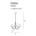 Pakabinamas šviestuvas DALLAS V - 5 - 365,11 €