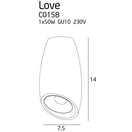 Lubinis šviestuvas LOVE baltas - 5 - 30,70 €