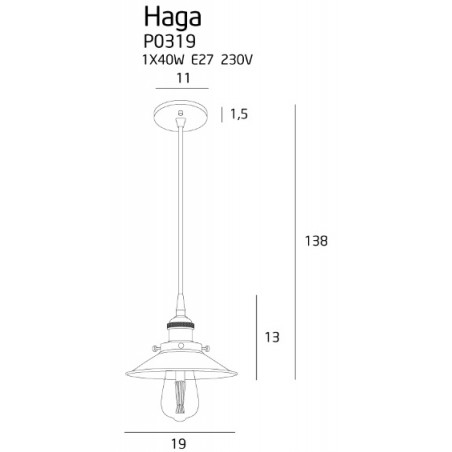 Pakabinamas šviestuvas HAGA žalvario spalvos - 2 - 78,60 €