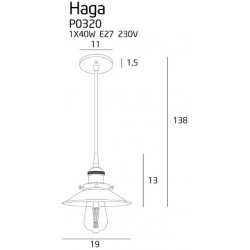 Pakabinamas šviestuvas HAGA CHROM - 2 - 78,60 €