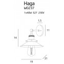 Sieninis šviestuvas HAGA CHROM - 2 - 78,60 €
