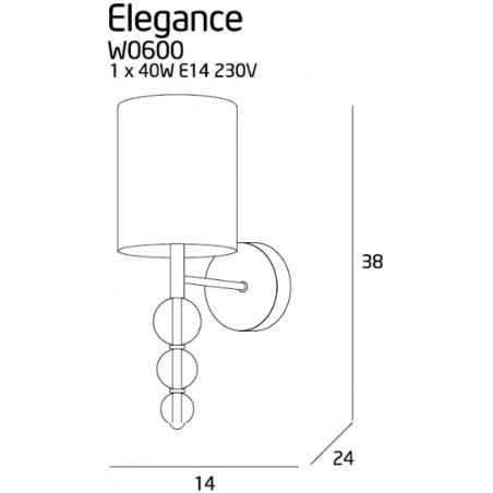 Sieninis šviestuvas ELEGANCE - 2 - 80,47 €