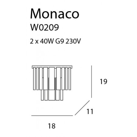 Sieninis šviestuvas MONACO - 2 - 80,92 €
