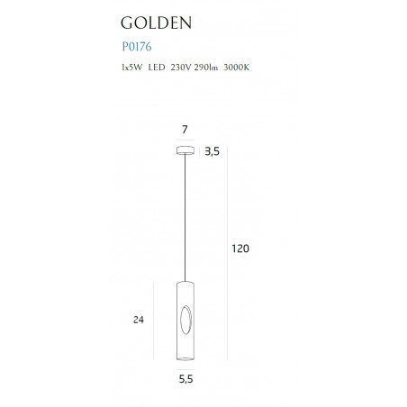 Pakabinamas šviestuvas GOLDEN juoda - 4 - 86,04 €
