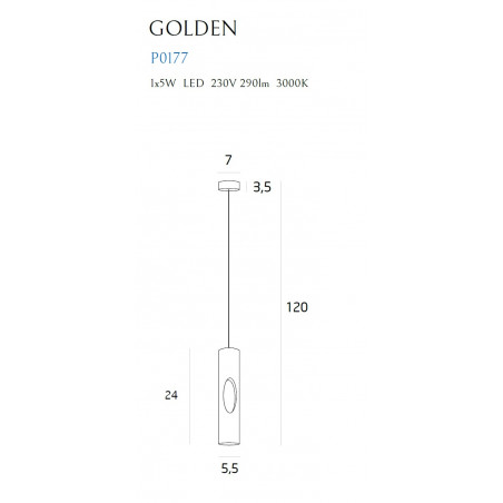 Pakabinamas šviestuvas GOLDEN balta - 3 - 86,04 €