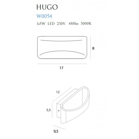 Sieninis šviestuvas HUGO juodas - 5 - 90,69 €