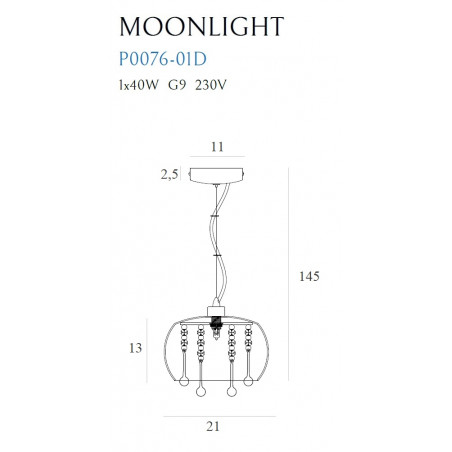 Pakabinamas šviestuvas MOONLIGHT MINI - 2 - 89,77 €