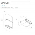 Lubinis šviestuvas MARVEL juodas - 3 - 96,51 €