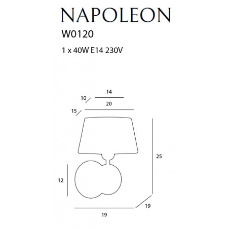 Sieninis šviestuvas NAPOLEON - 3 - 99,53 €