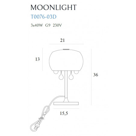 Stalinė lempa MOONLIGHT - 2 - 119,77 €