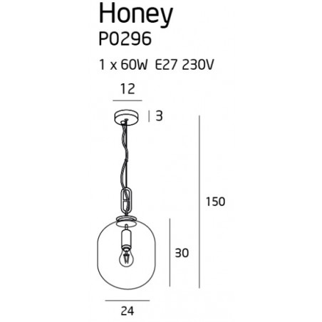Pakabinamas šviestuvas HONEY SMOKY - 2 - 126,98 €