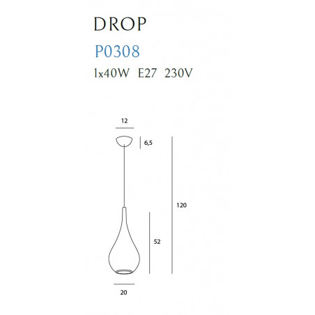 Pakabinamas šviestuvas DROP auksinis - 4 - 169,53 €