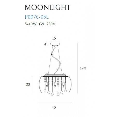 Pakabinamas šviestuvas MOONLIGHT - 3 - 177,20 €