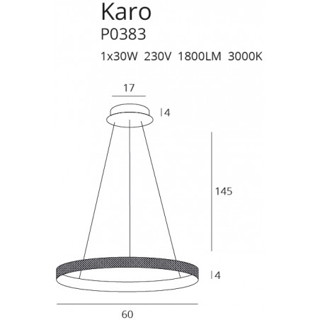 Pakabinamas šviestuvas KARO 60 cm - 3 - 183,71 €