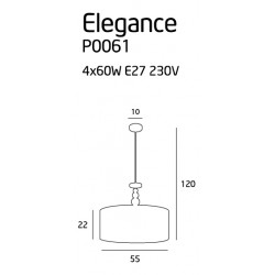 Pakabinamas šviestuvas ELEGANCE 55 cm - 4 - 193,95 €