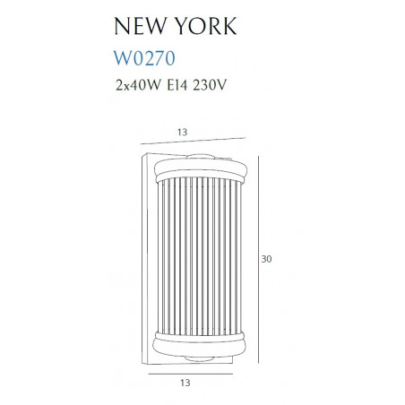 Sieninis šviestuvas NEW YORK CHROM - 3 - 197,67 €