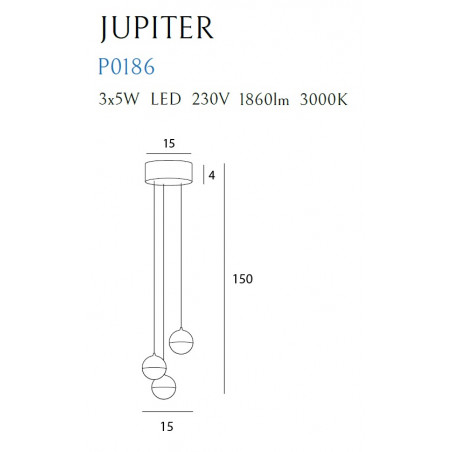 Pakabinamas šviestuvas JUPITER III - 5 - 229,30 €