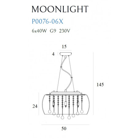Pakabinamas šviestuvas MOONLIGHT didelis - 4 - 255,35 €