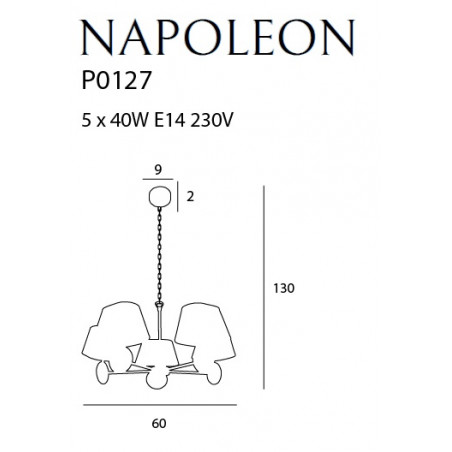 Pakabinamas šviestuvas NAPOLEON - 4 - 348,59 €