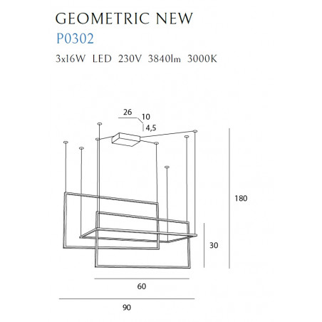 Pakabinamas šviestuvas GEOMETRIC NEW baltas - 3 - 461,39 €