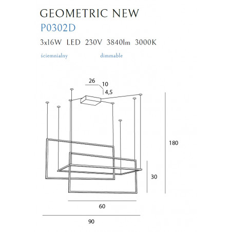 Pakabinamas šviestuvas GEOMETRIC NEW baltas DIM - 3 - 500,44 €