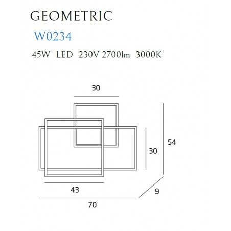 Sieninis šviestuvas LED GEOMETRIC baltas - 3 - 600,68 €