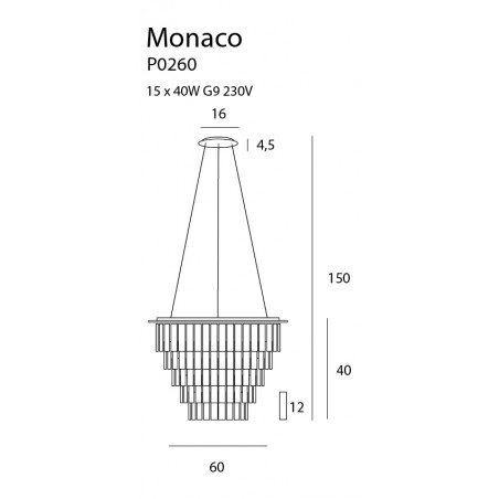 Pakabinamas šviestuvas MONACO Ø 60 cm - 4 - 600,68 €