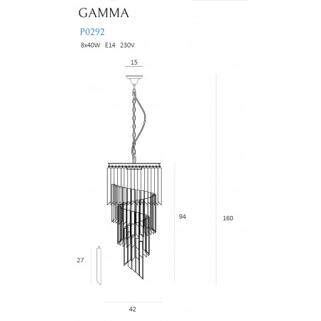 Pakabinamas šviestuvas GAMMA - 2 - 645,79 €