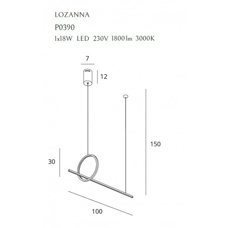 Pakabinamas šviestuvas LOZANNA 18W auksinė - 4 - 688,36 €