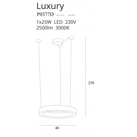 Pakabinamas šviestuvas LUXURY 40 CM auksinė, DIM - 4 - 737,19 €