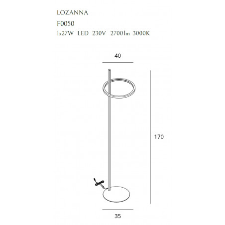 Toršeras LOZANNA 27W auksinis - 4 - 834,86 €