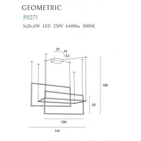 Pakabinamas šviestuvas GEOMETRIC juodas - 4 - 1 111,13 €