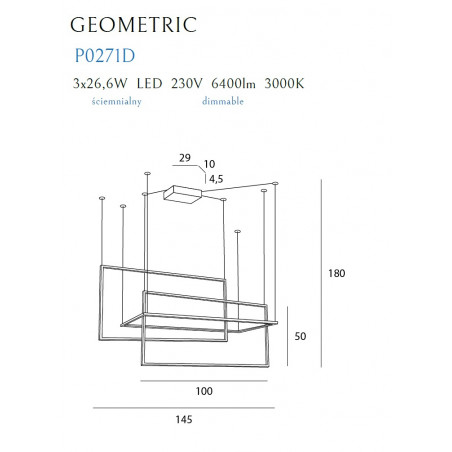 Pakabinamas šviestuvas GEOMETRIC juodas, DIM - 5 - 1 159,97 €