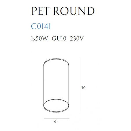 Lubinis šviestuvas PET ROUND NEW baltas - 3 - 15,11 €