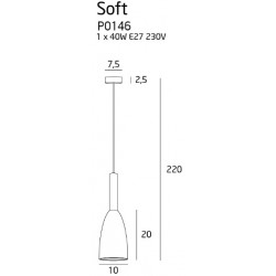 Pakabinamas šviestuvas SOFT 1 juodas - 3 - 69,30 €