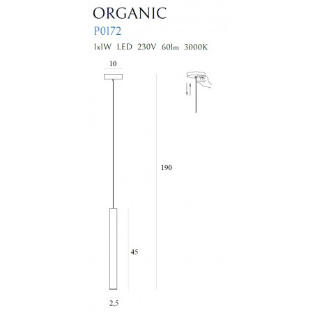 Pakabinamas šviestuvas ORGANIC I CHROM - 3 - 78,14 €