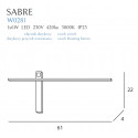 Sieninis šviestuvas SABRE 61 cm juodas IP23 - 4 - 99,99 €