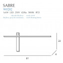 Sieninis šviestuvas SABRE 61 cm baltas IP23 - 3 - 99,99 €