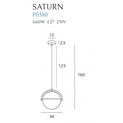 Pakabinamas šviestuvas SATURN CHROM - 4 - 104,41 €
