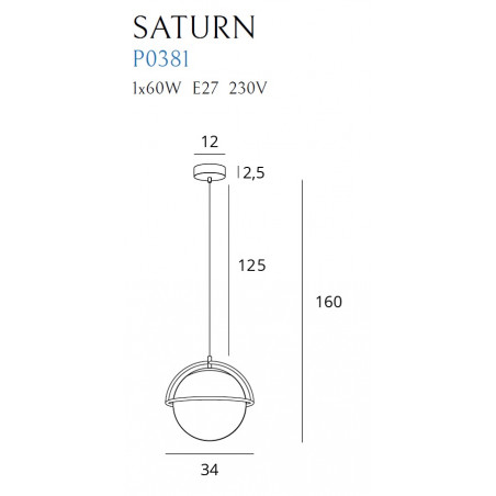 Pakabinamas šviestuvas SATURN GOLD - 5 - 104,41 €