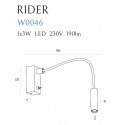 Sieninis šviestuvas RIDER juodas - 4 - 105,81 €